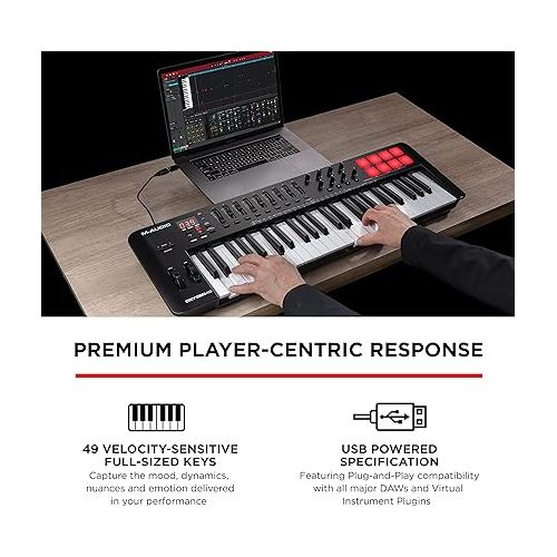  M-Audio Oxygen 49 (MKV) - 49 Key USB MIDI Keyboard Controller With Beat Pads, Smart Chord & Scale Modes, Arpeggiator and Software Suite Included