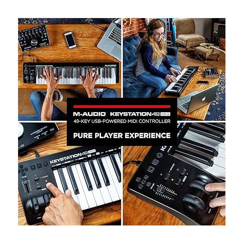  M-Audio Keystation 49 MK3 - Synth Action 49 Key USB MIDI Keyboard Controller with Assignable Controls, Pitch and Mod Wheels, and Software Included