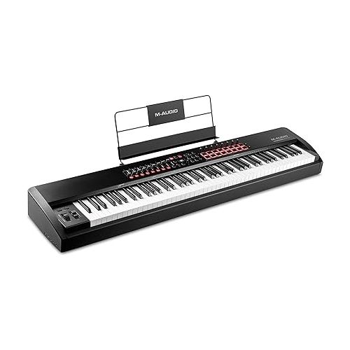  M-Audio Hammer 88 Pro - 88 Key USB MIDI Keyboard Controller With Piano Style Weighted Hammer & SP 2 - Universal Sustain Pedal with Piano Style Action For MIDI Keyboards, Digital Pianos & More