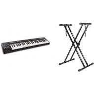 M-Audio Keystation 49 MK3 & RockJam Xfinity Heavy-Duty, Double-X, Pre-Assembled, Infinitely Adjustable Piano Keyboard Stand with Locking Straps