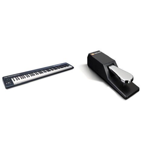  M-Audio Keystation USB Keyboard Controller with Pitch-Bend & Universal Sustain Pedal with Piano and On Stage Keyboard Bench