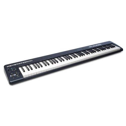  M-Audio Keystation USB Keyboard Controller with Pitch-Bend & Universal Sustain Pedal with Piano and On Stage Keyboard Bench