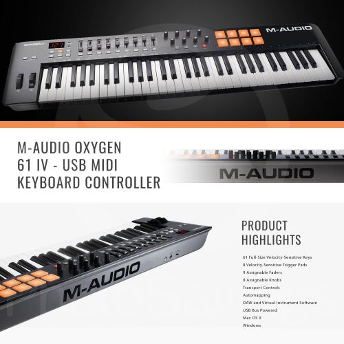  M-Audio Oxygen 61 IV USB MIDI Keyboard Controller Bundled with Samson Meteor USB Studio Condenser Microphone Bundle