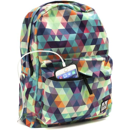  M-Edge Graffiti Backpack with Built-In Battery (Multi-Triangle)