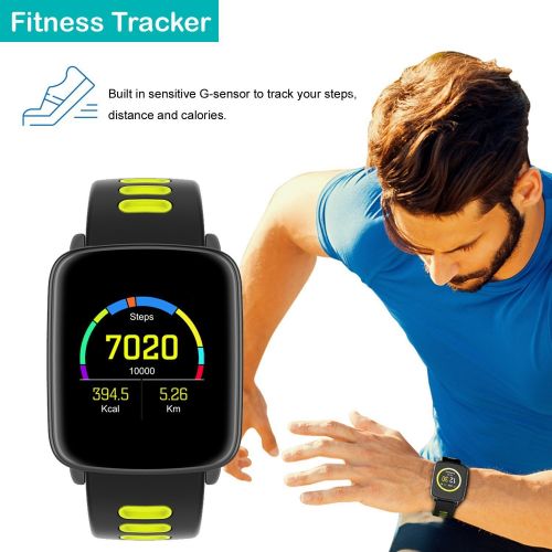  M-znsh Activity Tracker, Smart Watch, IP68 Waterproof Fitness Tracker, Bluetooth Smart Watch Fitness Tracker Watch with Heart Rate Monitor Pedometer Sleep Monitor Stopwatch SMS Cal