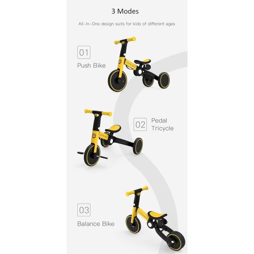  [아마존베스트]M.A.D. for Everything 3 in 1 Toddler Bike Kids Tricycle Children Balance Bicycle Push Bike Pedal Trike Training Removable Pedals Lightweight Portable Foldable 2-4 Year Old No Assembly 3-in-1 - by M.A.D.