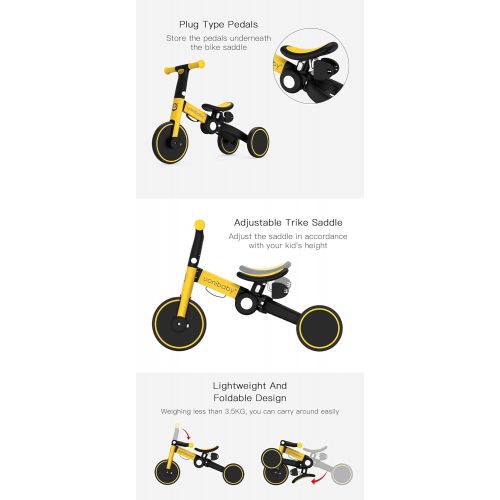  [아마존베스트]M.A.D. for Everything 3 in 1 Toddler Bike Kids Tricycle Children Balance Bicycle Push Bike Pedal Trike Training Removable Pedals Lightweight Portable Foldable 2-4 Year Old No Assembly 3-in-1 - by M.A.D.