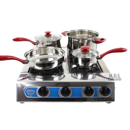  M.D.S Cuisine Cookwares Portable 4 Quad Burners Propane Gas Camping 4 Heads Outdoor Stove Grill BBQ New