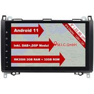 M.I.C. AB9 lite Android 11 Car Radio with Navi RK3566 2G+32G Replacement for Mercedes Benz A Class W169 B Class W245 Viano Vito W639 Sprinter VW Crafter : DSP DAB BT 5.0 WiFi 2 DIN