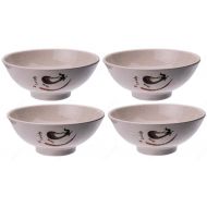 M.V. Trading EP707 Pho Soup Melamine Bowls with Eggplant Design Series, 24-Ounces, 6¾-Inches, Set of 4