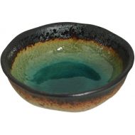 [아마존베스트]M.V. Trading Japanese Turquoise Green Kosui Ceramic Leaf Shape Plate, 8.00 Inches (L) x 5.00 Inches (W) x 0.75 Inches (H)