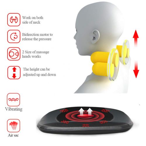  M3M Back and Neck Massager Shiatsu Massage Seat Cushion with Heat Function,6 Massage Styles Deep Kneading Self-Massager with Vibrations - Office,Home,Car,Flesh
