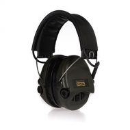 MA Sordin MSA Sordin Supreme Pro X - Premium Edition - Electronic Earmuff with black leather band, green cups and gel seals fitted