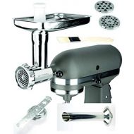 MAAJ GROSSAG FLEISCHWOLF ZU KITCHENAID KFW GROESSE 5 AUS EDELSTAHL SET MIT 3 LOCHSCHEIBEN + VORSATZ SPRITZGEBAECK + VORSATZ WURSTFUELLER