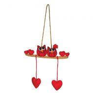 MABCO Two Love Owls on Tree Branch Red Hearts Theme - Wall Hanging Decor Kids Baby Crib Mobile -...