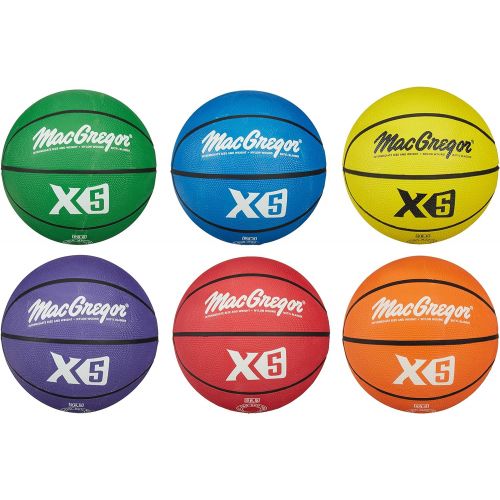  MacGregor Multicolor Basketballs (Set of 6) - Intermediate Size (28.5)