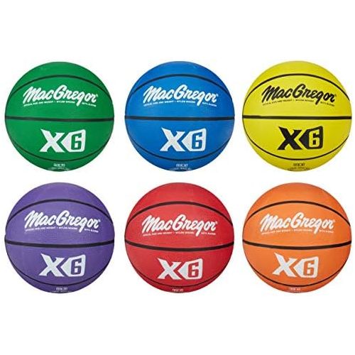  MacGregor Multicolor Basketballs (Set of 6) - Official Size (29.5)