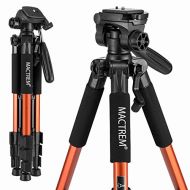 MACTREM M-PT55-Bk PT55 Travel Camera Tripod Lightweight Aluminum for DSLR SLR Canon Nikon Sony Olympus DV with Carry Bag -11 Lbs(5Kg) Load (Orange)