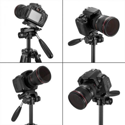  MACTREM M-PT55-Bk PT55 Travel Camera Tripod Lightweight Aluminum for DSLR SLR Canon Nikon Sony Olympus DV with Carry Bag -11 Lbs(5Kg) Load (Gold)