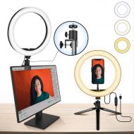 [아마존베스트]10 Ring Light MACTREM LED Light Ring with Tripod, Clamp & Phone Holder for YouTube Video, Makeup, Selfie, Photography, Live Streaming, Tiktok, 3 Light Modes & 10 Brightness Level