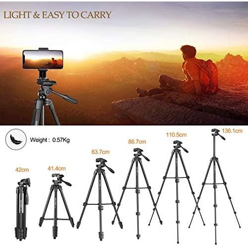  [아마존베스트]Mactrem Tripod for Mobile Phone Smartphone GoPro Mobile Phone Tripod Holder Aluminium Tripod Black