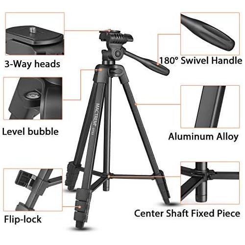  [아마존베스트]Mactrem Tripod for Mobile Phone Smartphone GoPro Mobile Phone Tripod Holder Aluminium Tripod Black