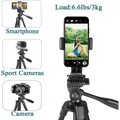  [아마존베스트]Mactrem Tripod for Mobile Phone Smartphone GoPro Mobile Phone Tripod Holder Aluminium Tripod Black