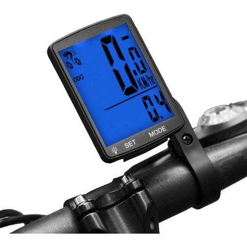  MACUNIN Bicycle Cycling Computer Multi Function Wireless Waterproof Bike Speedometer Odometer with 3 Large LCD Display and Backlight (Backlight-Blue)