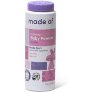 Organic Baby Powder by MADE OF  Fragrance Free, Talc Free Baby Powder with Aloe & Argan Oil  Certified Organic Corn Starch Powder (3.4oz, 1-Pack) Body Powder for Sensitive Skin