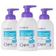 Organic Baby Wash and Shampoo Foaming by MADE OF - for Sensitive Skin and Baby Eczema Wash -...