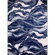 MADISON COLLECTION AX-HRY1-TVK3 403 Modern Abstract Blue Area Clearance Soft Pile Durable Size Option , 110 x 211 Scatter Rug Door Mat