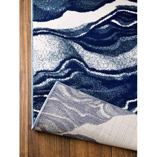  MADISON COLLECTION AX-HRY1-TVK3 403 Modern Abstract Blue Area Clearance Soft Pile Durable Size Option , 110 x 211 Scatter Rug Door Mat