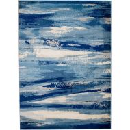 MADISON COLLECTION R4-6EUH-WZVE 408 Modern Abstract Blue Area Clearance Soft and Durable Pile. Size Option , 1.10 x 2.11 Scatter Rug Door Mat