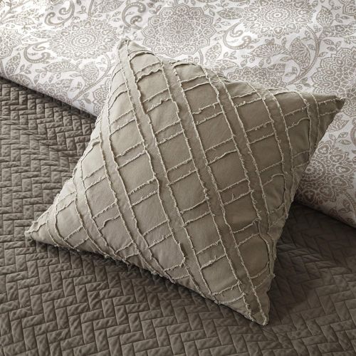  MADISON PARK SIGNATURE Madison Park Signature Shades Of Grey King Size Bed Comforter Duvet 2-In-1 Set Bed In A Bag - Grey , Geometric  9 Piece Bedding Sets  Ultra Soft Microfiber Bedroom Comforters