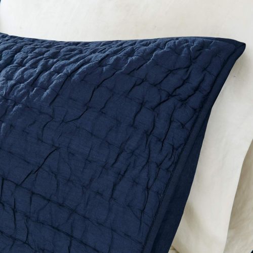  MADISON PARK SIGNATURE Serene King Size Quilt Bedding Set - Navy Blue, Quilted  3 Piece Bedding Quilt Coverlets  100% Cotton Voile Bed Quilts Quilted Coverlet