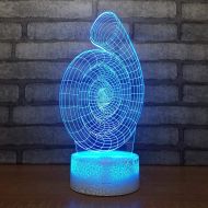 MAFYU 3D LED Acrylic Night Light Snail Horn Roll Tube Night Light Children Room Decoration Mood Lamp USB Touch Lamp