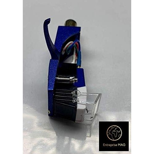  MAG Cartridge and Stylus, needle with mounting bolts and Blue Headshell for Technics SL-D1, SL-D1K, SL-D2, SL-D202, SL-D205, SL-D2K, SL-1400, SL-1401, SL-1410, SL-1500, SL-1510, SL-Q20