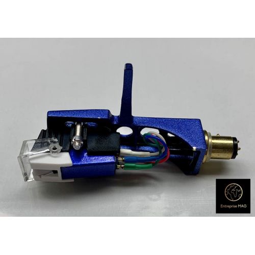  MAG Cartridge and Stylus, needle with mounting bolts And Blue Headshell for Technics SL-D1, SL-D1K, SL-D2, SL-D202, SL-D205, SL-D2K, SL-1400, SL-1401, SL-1410, SL-1500, SL-1510, SL-Q20