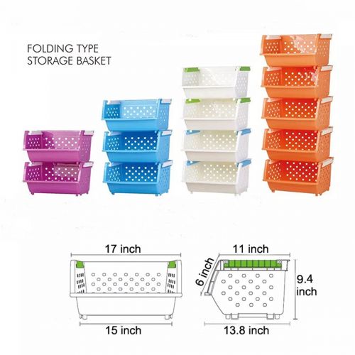  MAGDESIGNER Kids Toys Storage Organizer Bins Baskets with Wheels Can Move Everywhere Large 4 Baskets Natural/Primary (Primary Collection) (Purple&Blue&Orange&Green)