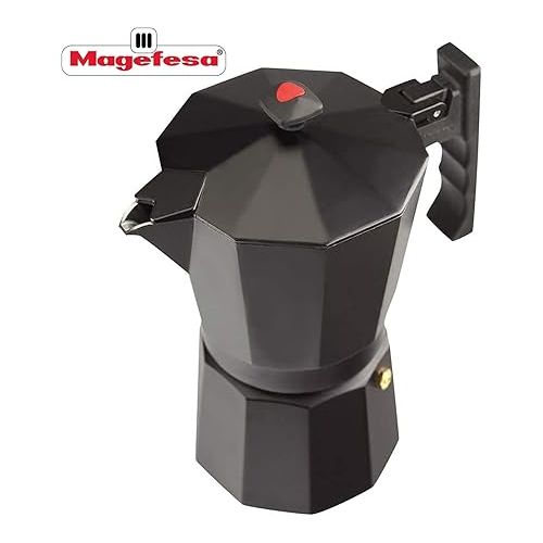  MAGEFESA ® Colombia Noir Stovetop Espresso Coffee Maker, 12 cups / 20 oz, make your own home italian coffee with this moka pot cuban coffee, made in extra thick aluminum, safe and easy to use, cafe