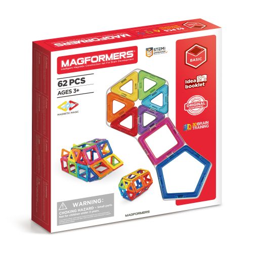  Genuine Authentic MAGFORMERS 62 pieces 3D Magnetic building construction