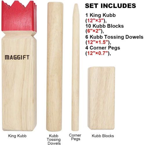  MAGGIFT Kubb Game Set Backyard Game Set Outdoor Game Set with Carrying Bag