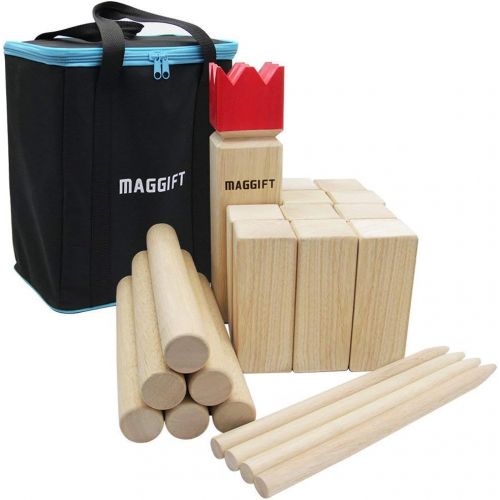  MAGGIFT Kubb Game Set Backyard Game Set Outdoor Game Set with Carrying Bag