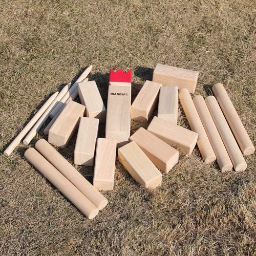  MAGGIFT Kubb Game Set Backyard Game Set Outdoor Game Set with Carrying Bag