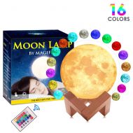 MAGIFIRE Moon Light Lamp, 16 Colors Night Light Lighting LED 3D Printing Moon Lamp Remote&Tap Control Brightness Adjustable Gift for Baby Friends (5.9 inch/15 cm)