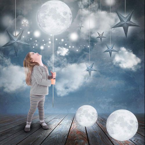  MAGIFIRE Moon Light Lamp, 16 Colors Night Light Lighting LED 3D Printing Moon Lamp Remote&Tap Control Brightness Adjustable Gift for Baby Friends (5.9 inch/15 cm)