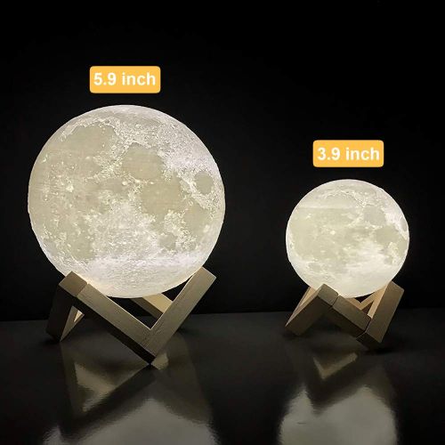  MAGIFIRE Moon Light Lamp, 16 Colors Night Light Lighting LED 3D Printing Moon Lamp Remote&Tap Control Brightness Adjustable Gift for Baby Friends (5.9 inch/15 cm)