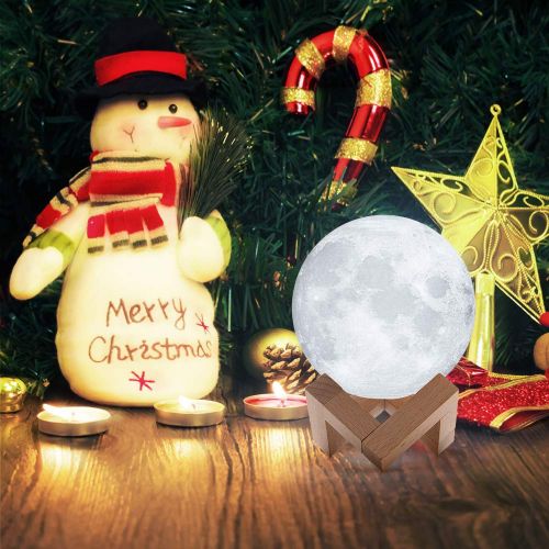  MAGIFIRE Moon Light Lamp, 16 Colors Night Light Lighting LED 3D Printing Moon Lamp Remote&Tap Control Brightness Adjustable Gift for Baby Friends (5.9 inch/15 cm)