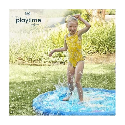  Magifire Sprinkler Splash Pad for Toddlers 1-3, 59 In., Water Toys for Dogs, Kids, Outdoor Baby Toys Ideal for Playtime and Cooling Off Outside, Easy to Setup, Ideal for Summer and Backyard Activities