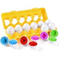 MAGIFIRE Playtime Matching Eggs for Toddlers, 12 Matching Eggs with Coordinated Shapes and Colors, Montessori Toys, STEM Educational Toys for 3 Years Old and Above